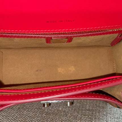 Preloved Authentic MCM Patricia Top Handle Bag – Fiesta Red with Cognac Visetos Panel