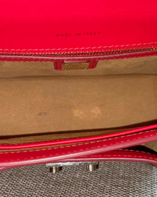 Preloved Authentic MCM Patricia Top Handle Bag – Fiesta Red with Cognac Visetos Panel