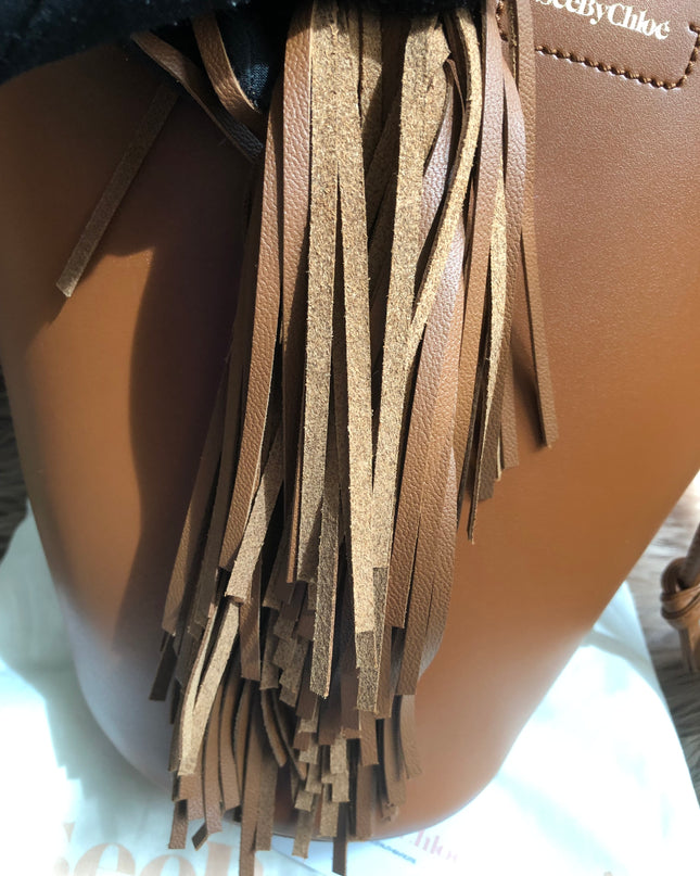Preloved SEE BY CHLOÉ Cecilia Fringed Leather Bucket Bag