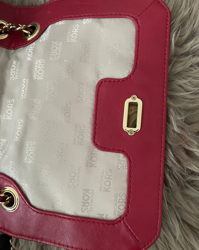 Preloved Authentic Michael Kors Red Vivianne Quilted Leather Shoulder Flap Bag