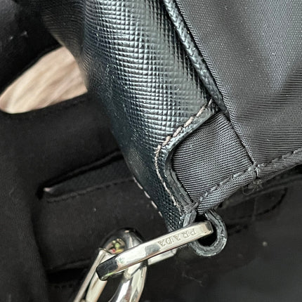 Preloved Authentic  Prada Tessuto Nylon and Saffiano Leather Messenger Bag