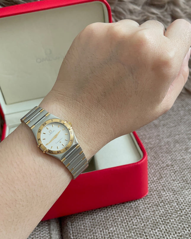 Preloved Authentic Omega Constellation 22.5 mm, Steel - Yellow Gold on Steel - Gold Full Bar