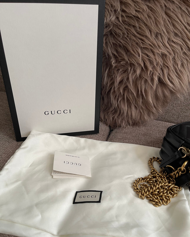 Preloved Authentic Gucci GG Marmont Mini Chain Bag – Black