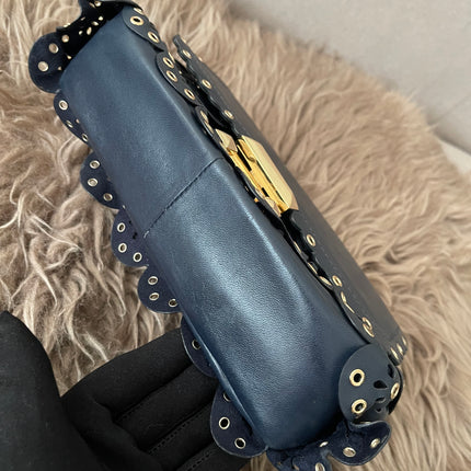 Preloved Authentic Michael Kors Black Leather Small Sloan Studded Chain Shoulder Bag