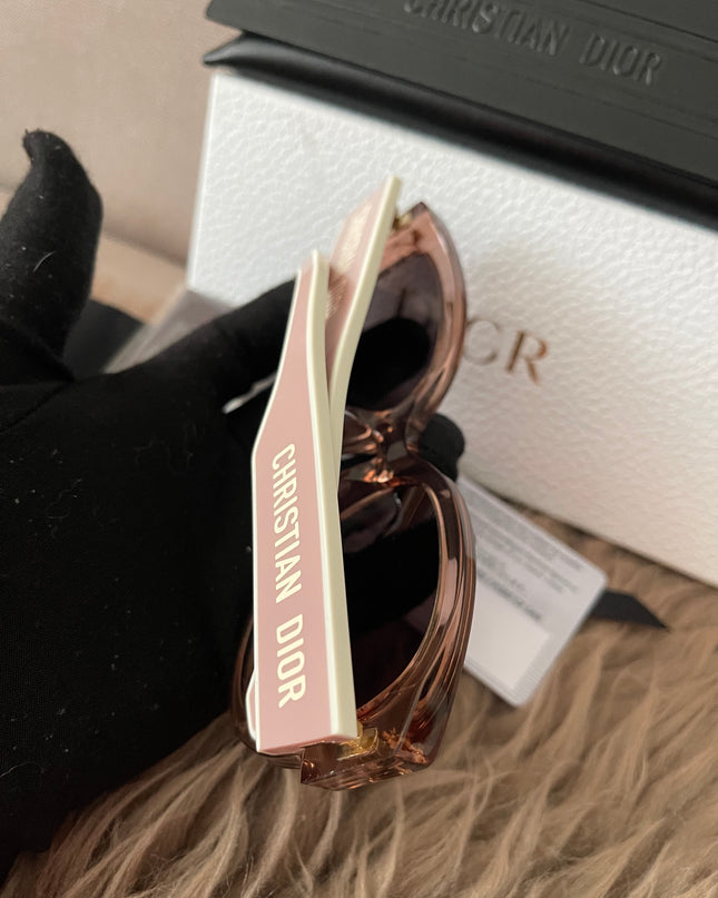 PRELOVED AUTHENTIC DiorPacific B2I Transparent Pink Butterfly Sunglasses