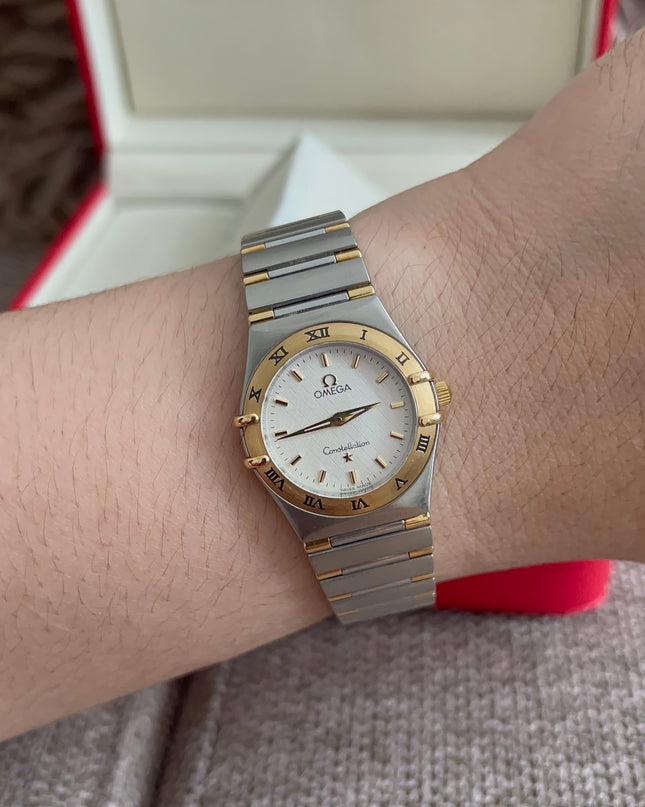 Preloved Authentic Omega Constellation 22.5 mm, Steel - Yellow Gold on Steel - Gold Full Bar