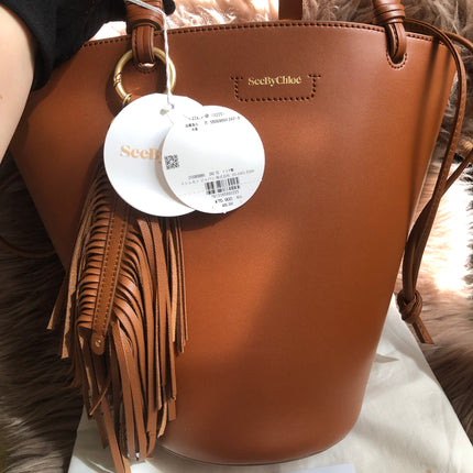 Preloved SEE BY CHLOÉ Cecilia Fringed Leather Bucket Bag
