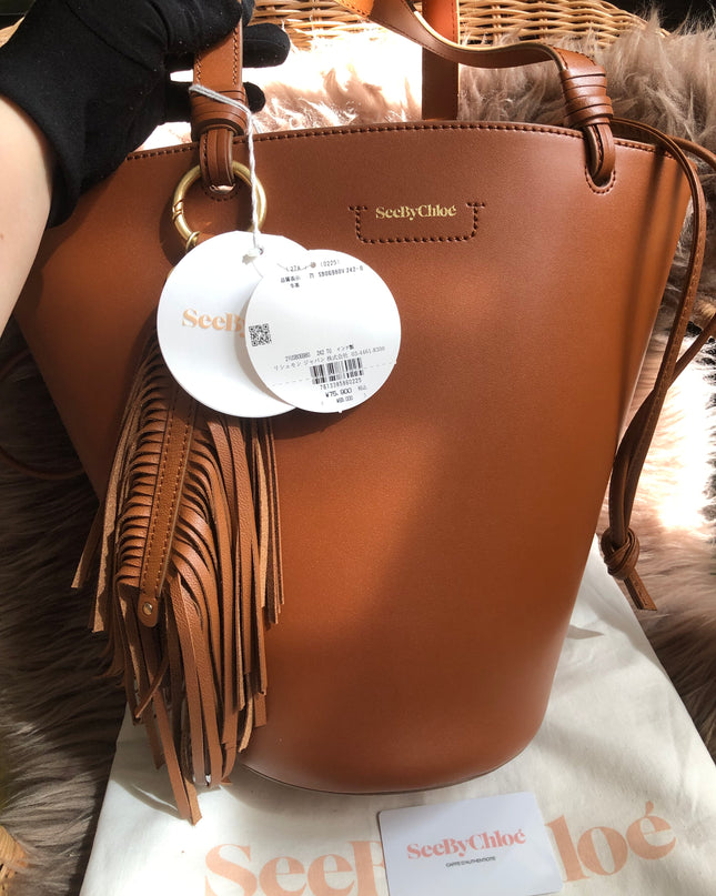 Preloved SEE BY CHLOÉ Cecilia Fringed Leather Bucket Bag