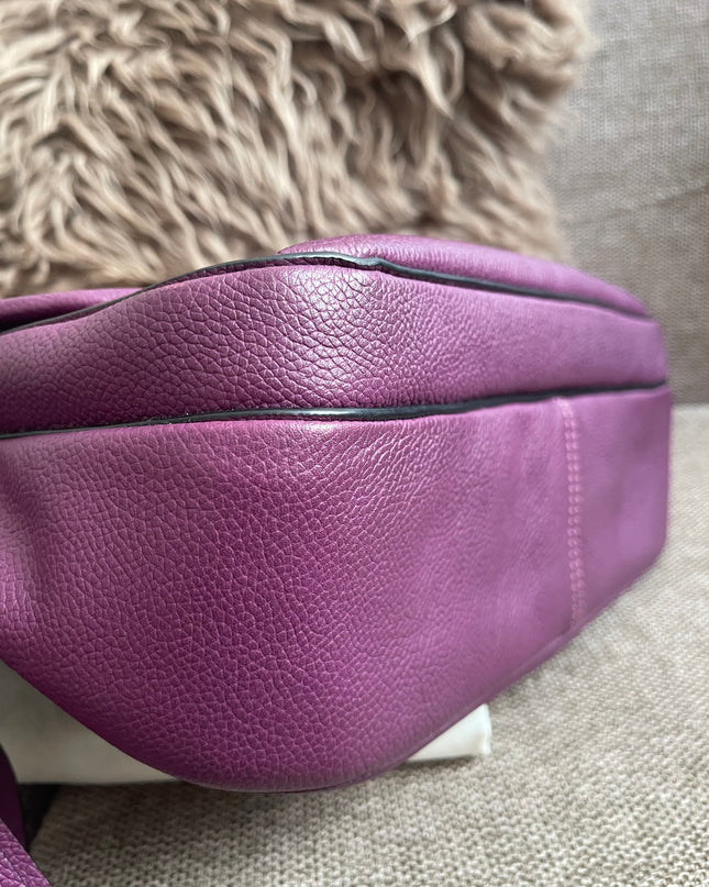 Preloved Authentic Marc Jacobs Interlock Saddle Bag in Plum