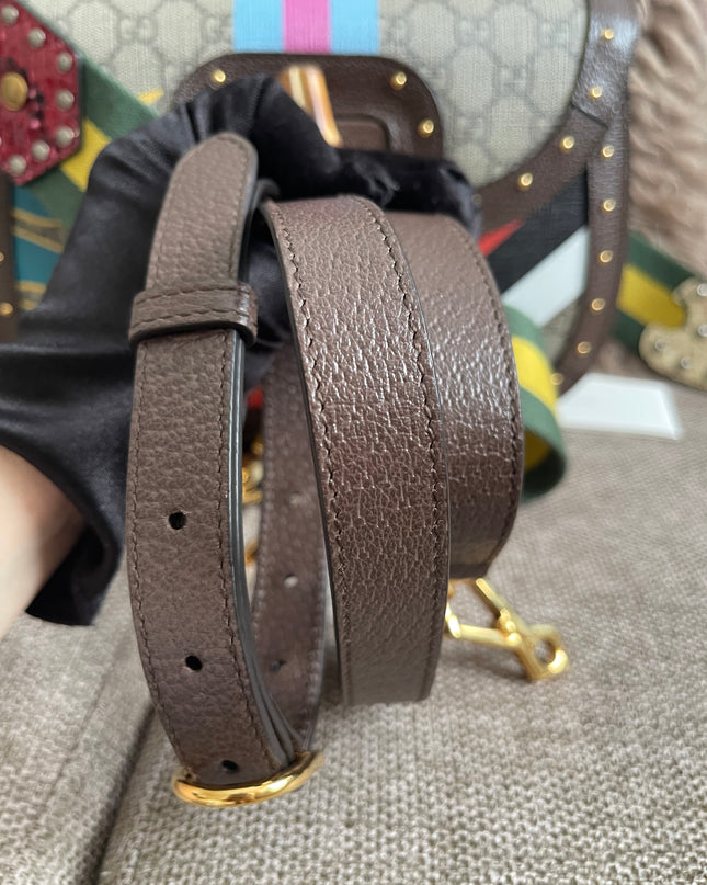Preloved Authentic Gucci GG Supreme Canvas Leather and Python Medium Bamboo 1947 Top Handle Bag