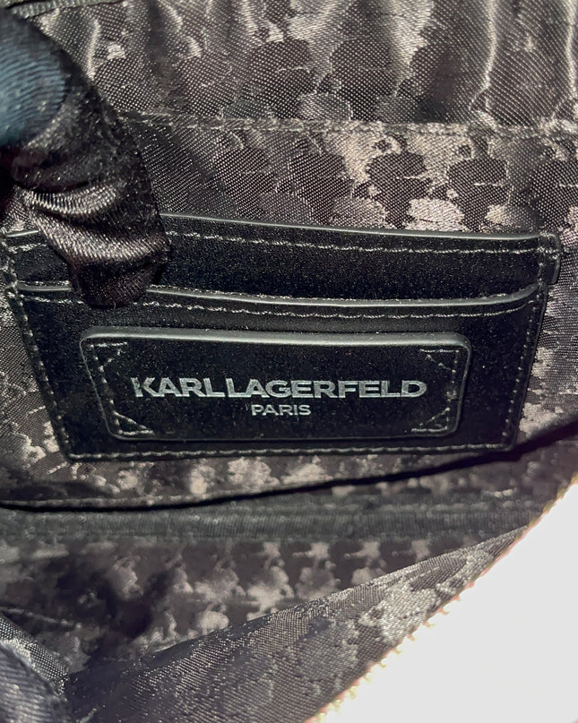 Peloved Authentic Karl Lagerfeld Paris Camera Bag – Pink Pebbled Leather, Logo Strap (Brand New)