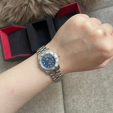 Preloved Authentic TAG Heuer Professional 200m Ladies Watch — Stainless Steel, Blue Dial