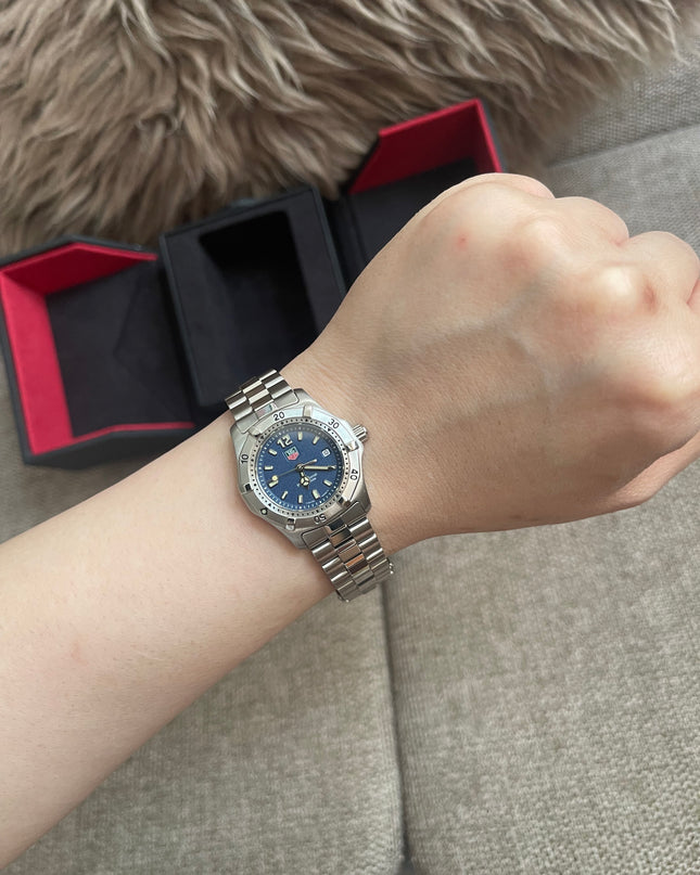 Preloved Authentic TAG Heuer Professional 200m Ladies Watch — Stainless Steel, Blue Dial