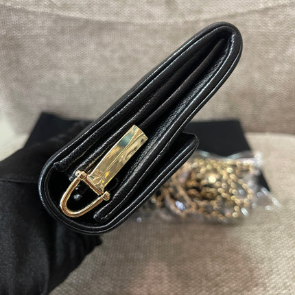 Preloved Authentic Chanel Boy Long Wallet with Chain Strap (WOC Style)