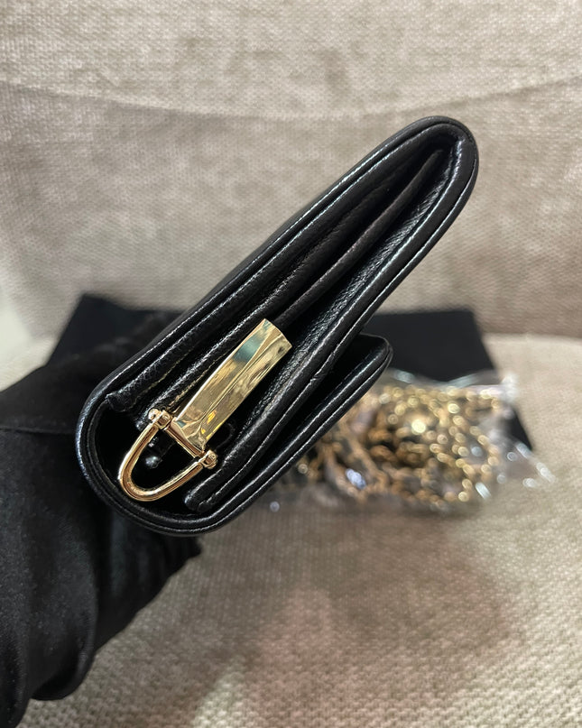 Preloved Authentic Chanel Boy Long Wallet with Chain Strap (WOC Style)