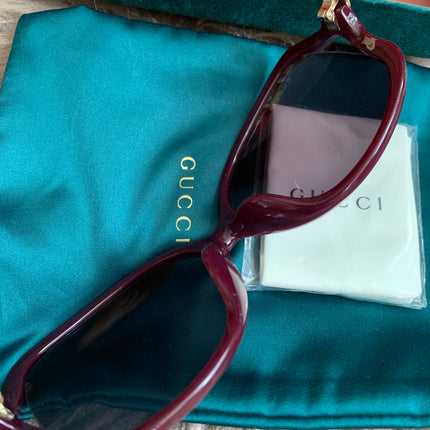 Gucci Burgundy/Black GG00765 Butterfly Sunglasses