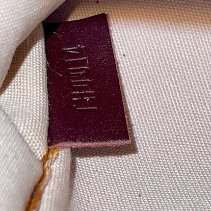 Preloved Authentic Louis Vuitton Monogram Mini Lin Marjorie shoulder bag in burgundy cloth with leather trim