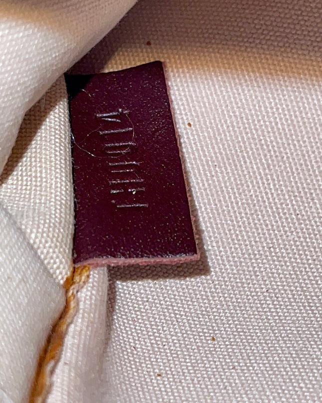 Preloved Authentic Louis Vuitton Monogram Mini Lin Marjorie shoulder bag in burgundy cloth with leather trim
