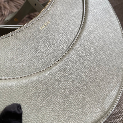 Preloved Authentic Polène Numéro Un Nano – Sage Green Textured Leather