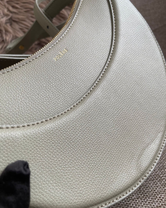 Preloved Authentic Polène Numéro Un Nano – Sage Green Textured Leather