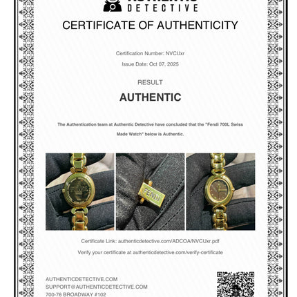 Preloved Authentic Fendi Mother of Pearl Gold Watch