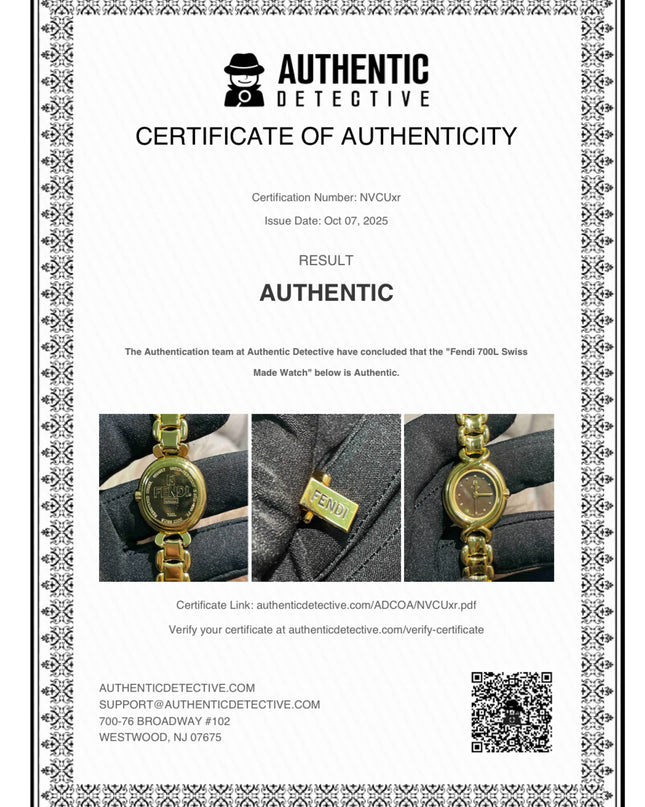 Preloved Authentic Fendi Mother of Pearl Gold Watch