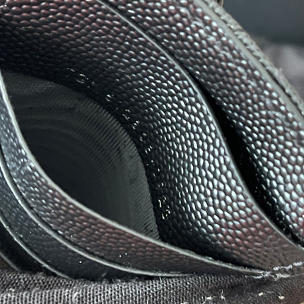 Preloved Authentic SAINT LAURENT Fragments zipped card case with flap