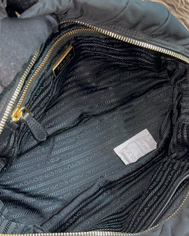 Preloved Authentic Prada Quilted Nylon Tessuto Bomber Bag – Black