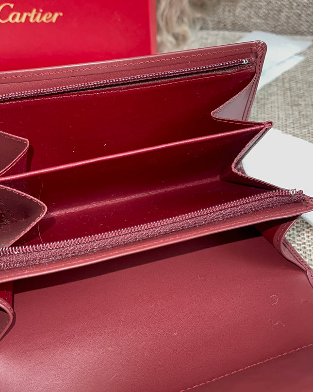 Preloved Authentic Cartier Must de Cartier Long Wallet in Bordeaux