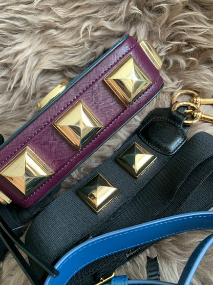 Marc Jacobs | Snapshot Studs Camera Bag In Multicolor Petrol Blue Polyurethane Coated Calfskin
