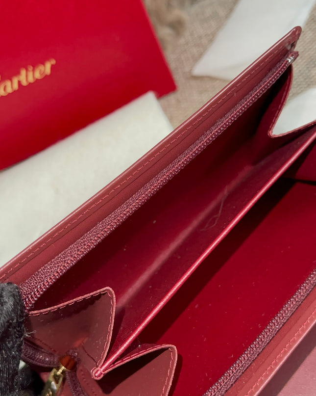 Preloved Authentic Cartier Must de Cartier Long Wallet in Bordeaux