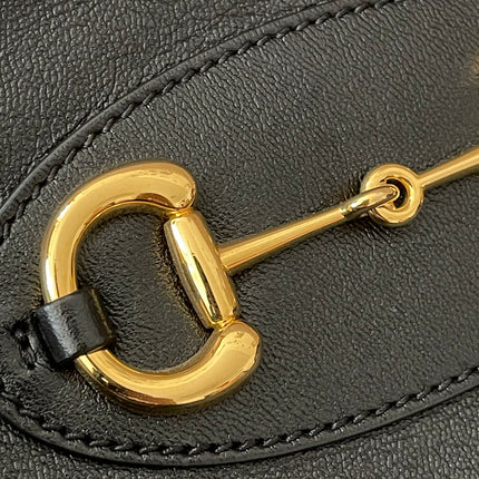 Preloved Authentic Rank A Gucci Horsebit 1955 tote bag in black leather