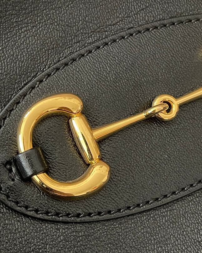 Preloved Authentic Rank A Gucci Horsebit 1955 tote bag in black leather