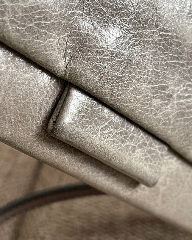 Preloved Autehntic Miu Miu Ruffle Crossbody Bag – Taupe