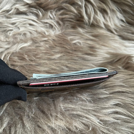 Pre-Owned Louis Vuitton Card Holder Damier Ebene Canvas