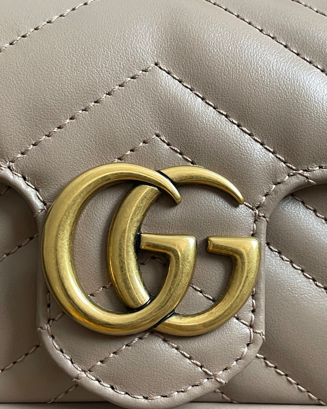 Preloved Authentic Gucci Mini GG Marmont Shoulder Bag in Matelassé Chevron Leather — Brand New