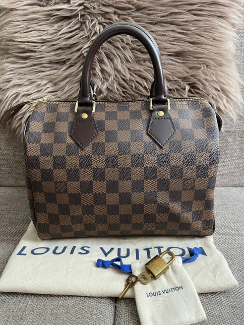 Louis Vuitton Speedy 25 Damier Ebene zipper detail