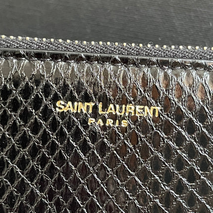 Preloved Authentic Saint Laurent Pouch Avenue Black Python Chain Bag