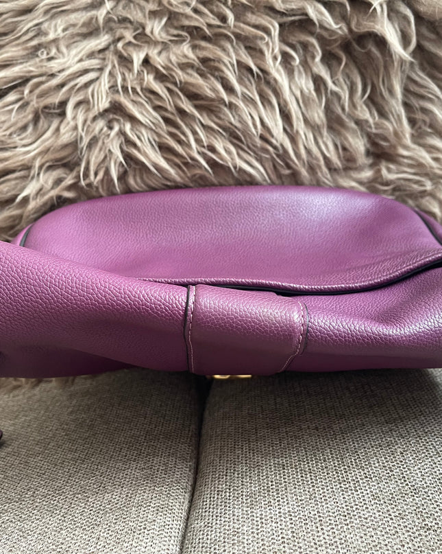 Preloved Authentic Marc Jacobs Interlock Saddle Bag in Plum