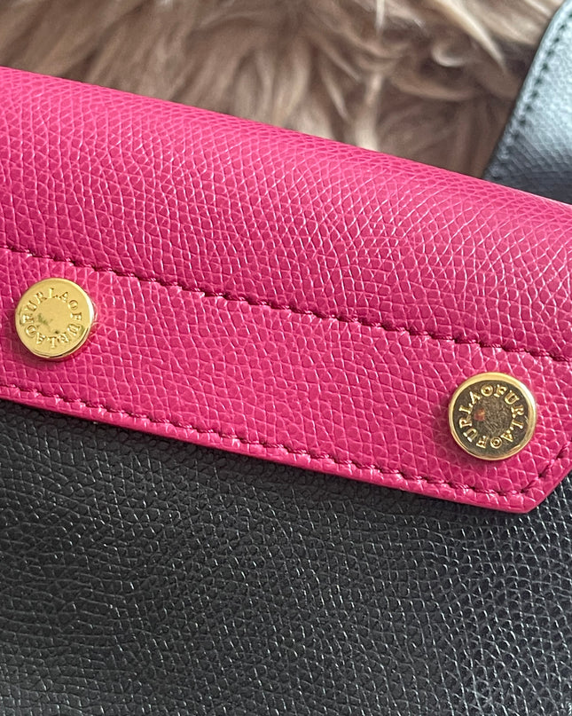 Preloved Authentic Furla Metropolis Mini Crossbody Bag Bicolor Black Fuchsia