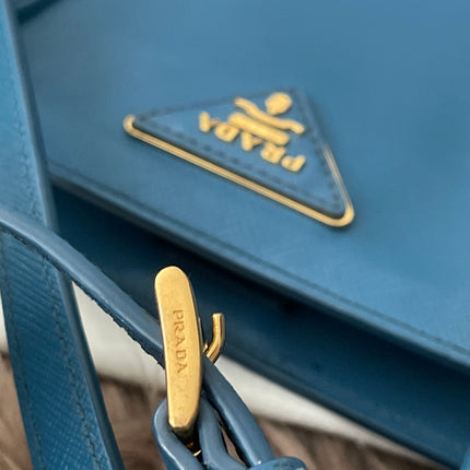 Preloved Authentic Prada Light Blue Galleria Tote Bag