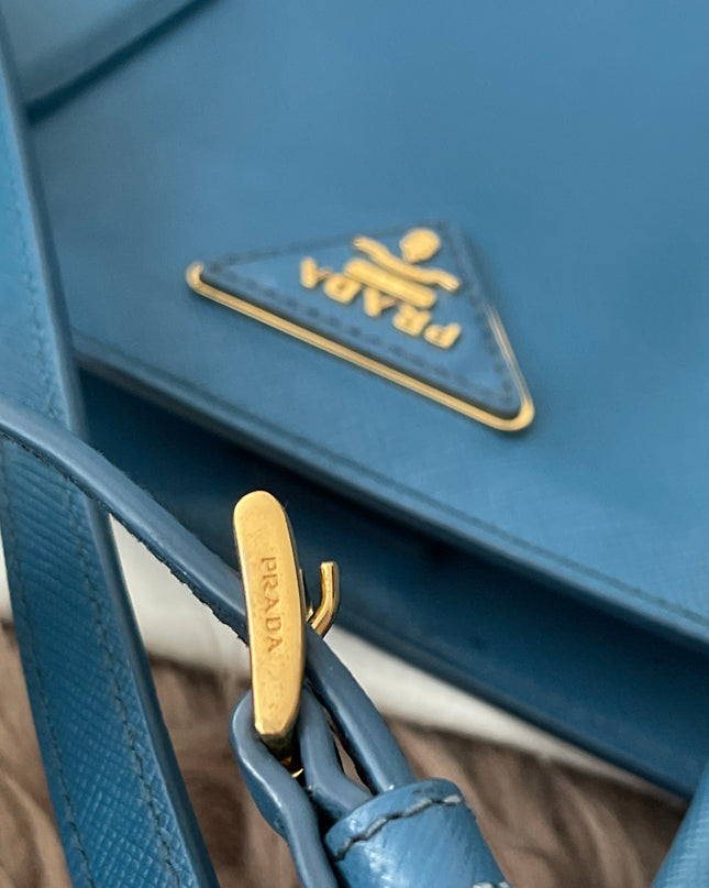 Preloved Authentic Prada Light Blue Galleria Tote Bag