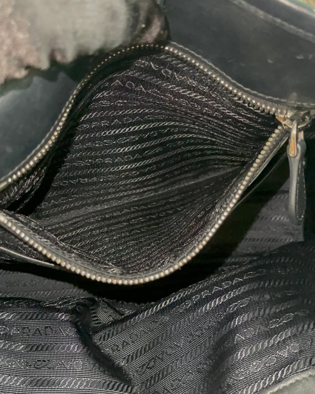 Preloved Authentic Prada Tessuto Nylon Tote Bag Black with Crossbody Strap