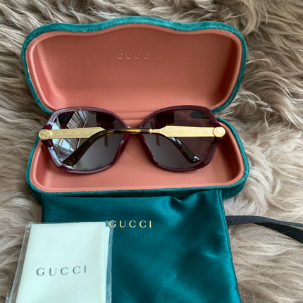 Gucci Burgundy/Black GG00765 Butterfly Sunglasses