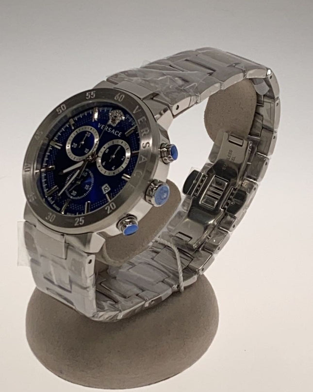 Preloved Authentic VERSACE Quartz watch/analog/stainless steel/BLUE/SLV/VEPY00420//