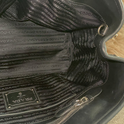 Preloved Authentic Prada Tessuto Nylon Tote Bag Black with Crossbody Strap