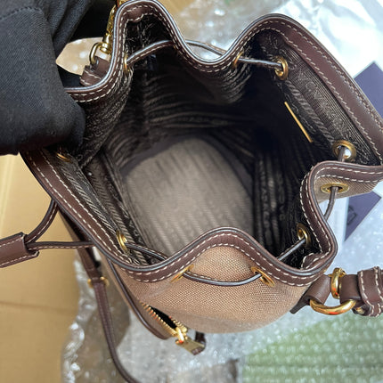Preloved Prada  2021 Logo Jacquard Bucket Bag