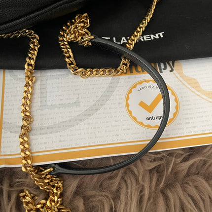 Preloved Authentic Saint Laurent Mini Lou Camera Bag in black quilted leather with gold-tone hardware