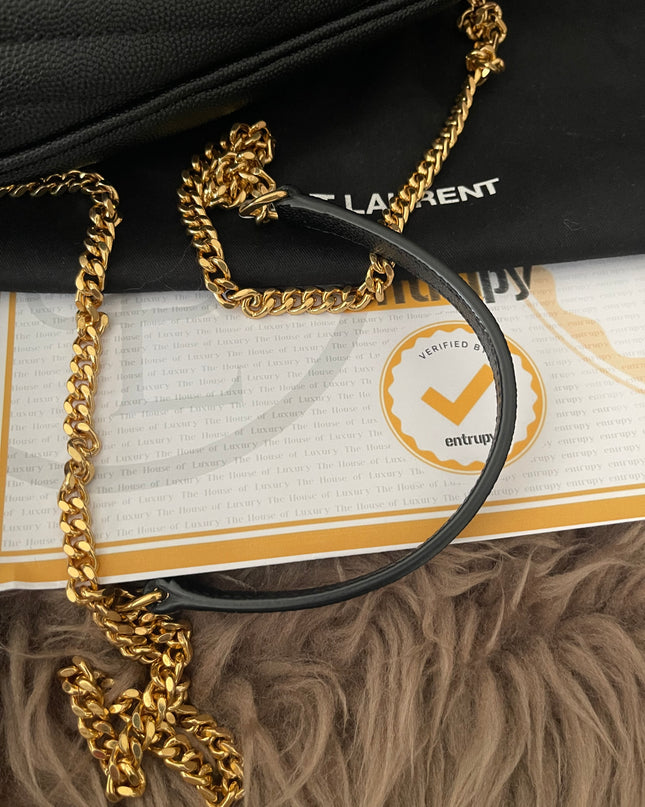 Preloved Authentic Saint Laurent Mini Lou Camera Bag in black quilted leather with gold-tone hardware