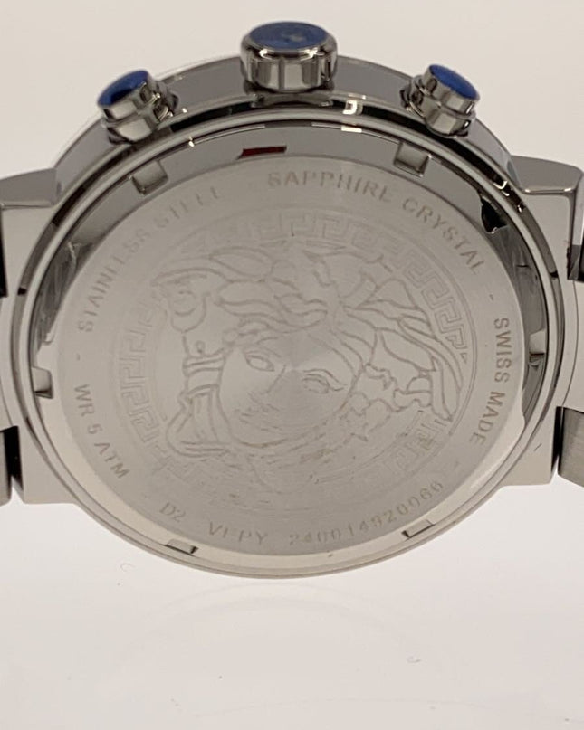 Preloved Authentic VERSACE Quartz watch/analog/stainless steel/BLUE/SLV/VEPY00420//